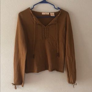 Tan long sleeve blouse